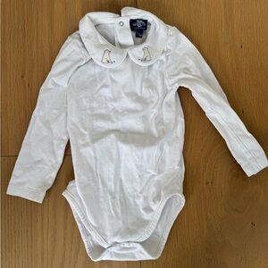 Trotters London Thomas Brown White Long Sleeve Baby Bodysuit w/ Polar Bears